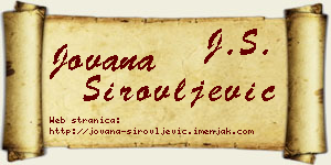 Jovana Sirovljević vizit kartica